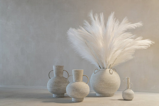 Vase Round Iron White