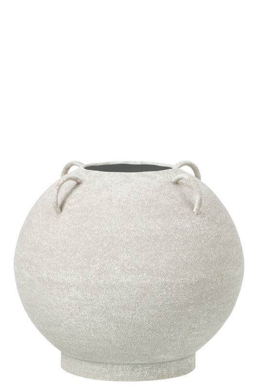 Vase Round Iron White
