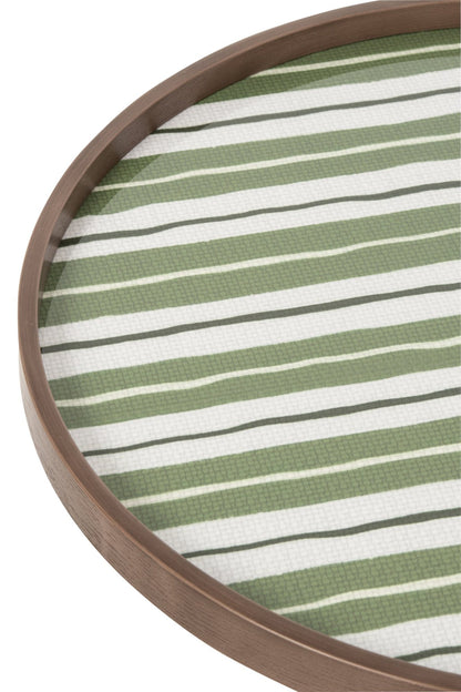 Set Of 3 Coffee Table Round Rubber Wood Olive