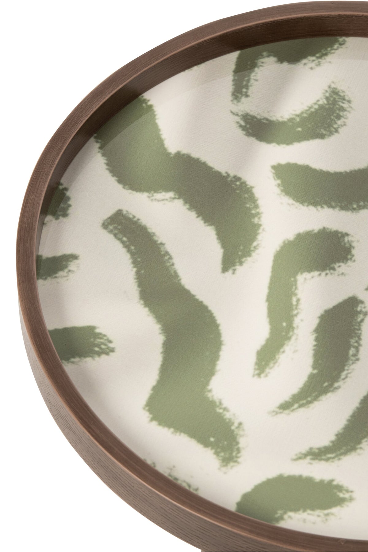 Set Of 3 Coffee Table Round Rubber Wood Olive