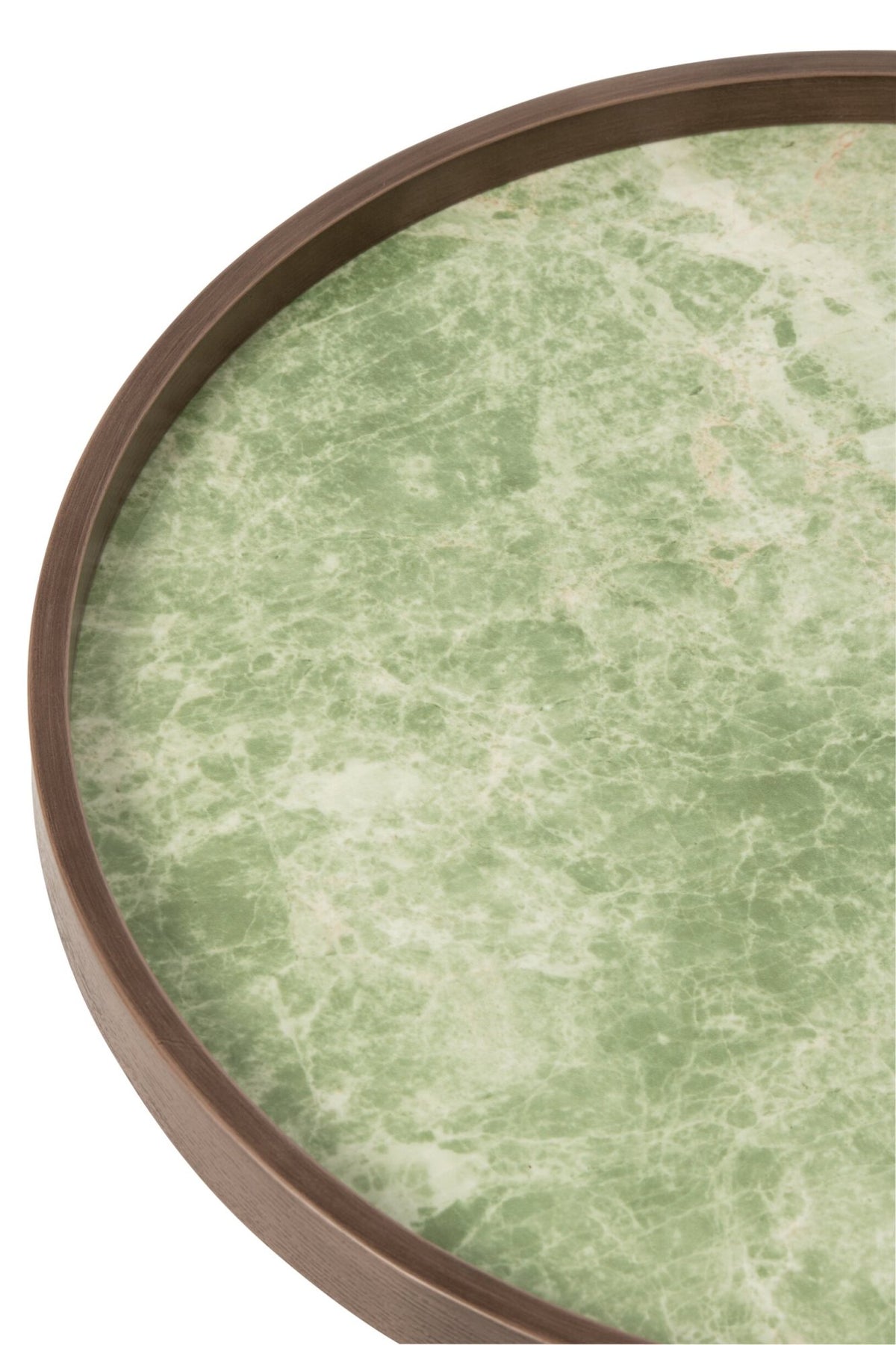 Set Of 3 Coffee Table Round Rubber Wood Olive