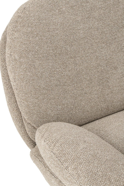 Lounge Chair + Footstool Metal Beige