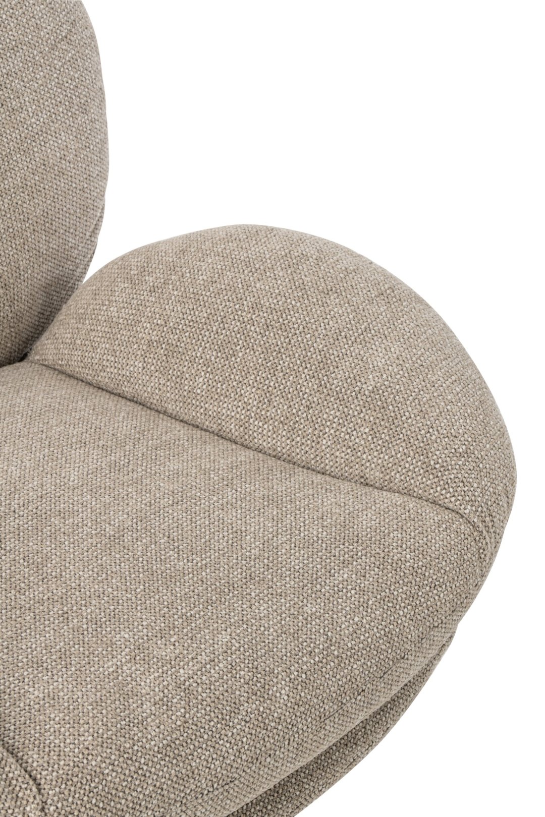 Lounge Chair + Footstool Metal Beige
