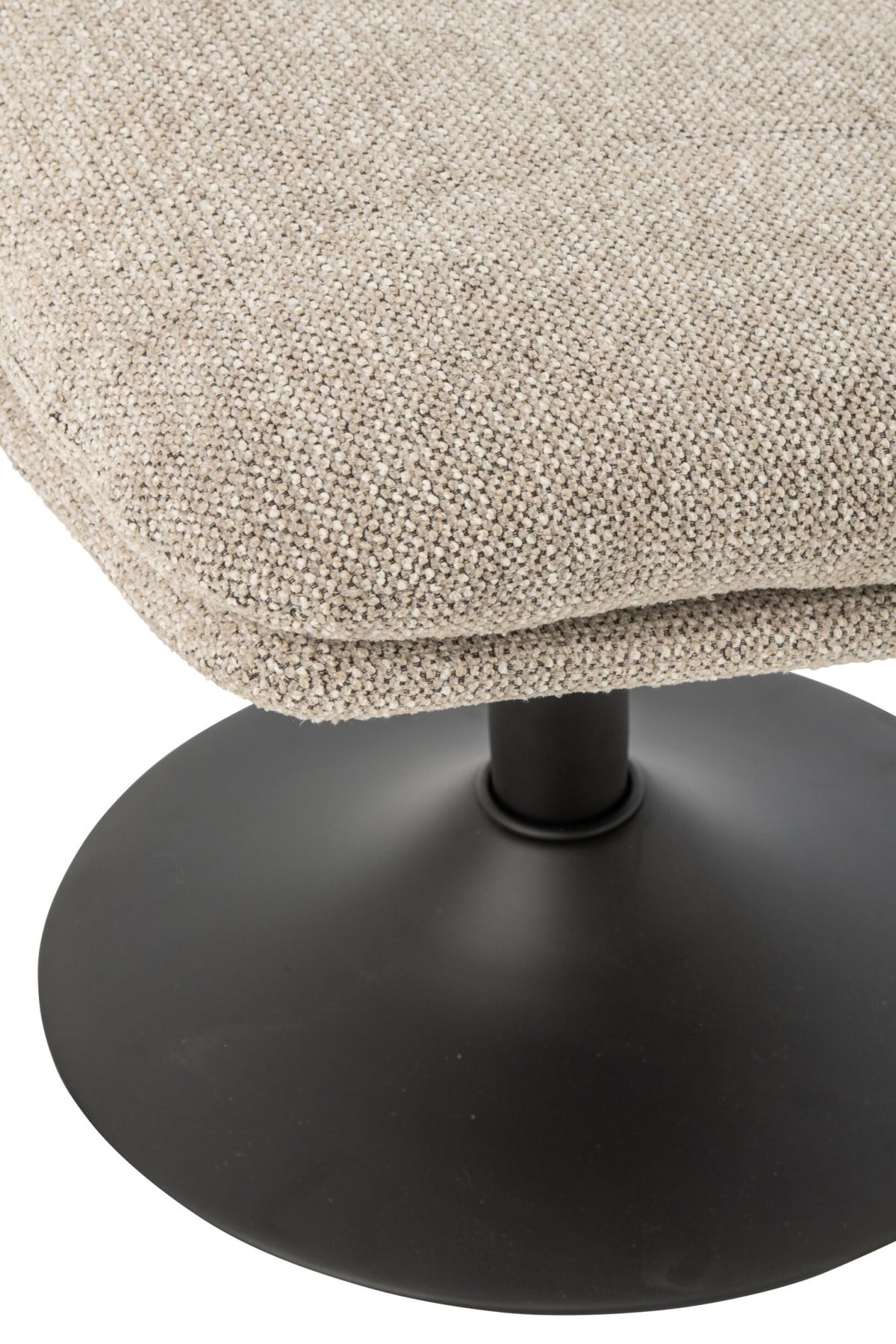 Lounge Chair + Footstool Metal Beige