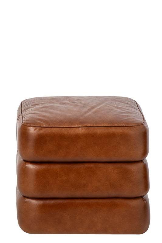 Pouffe Leather Camel