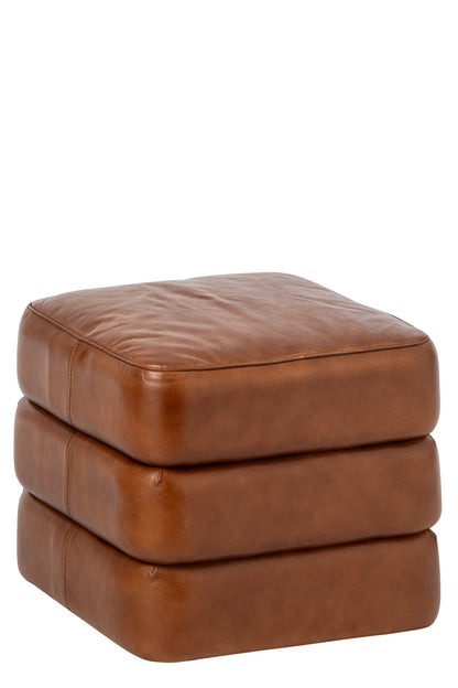 Pouffe Leather Camel
