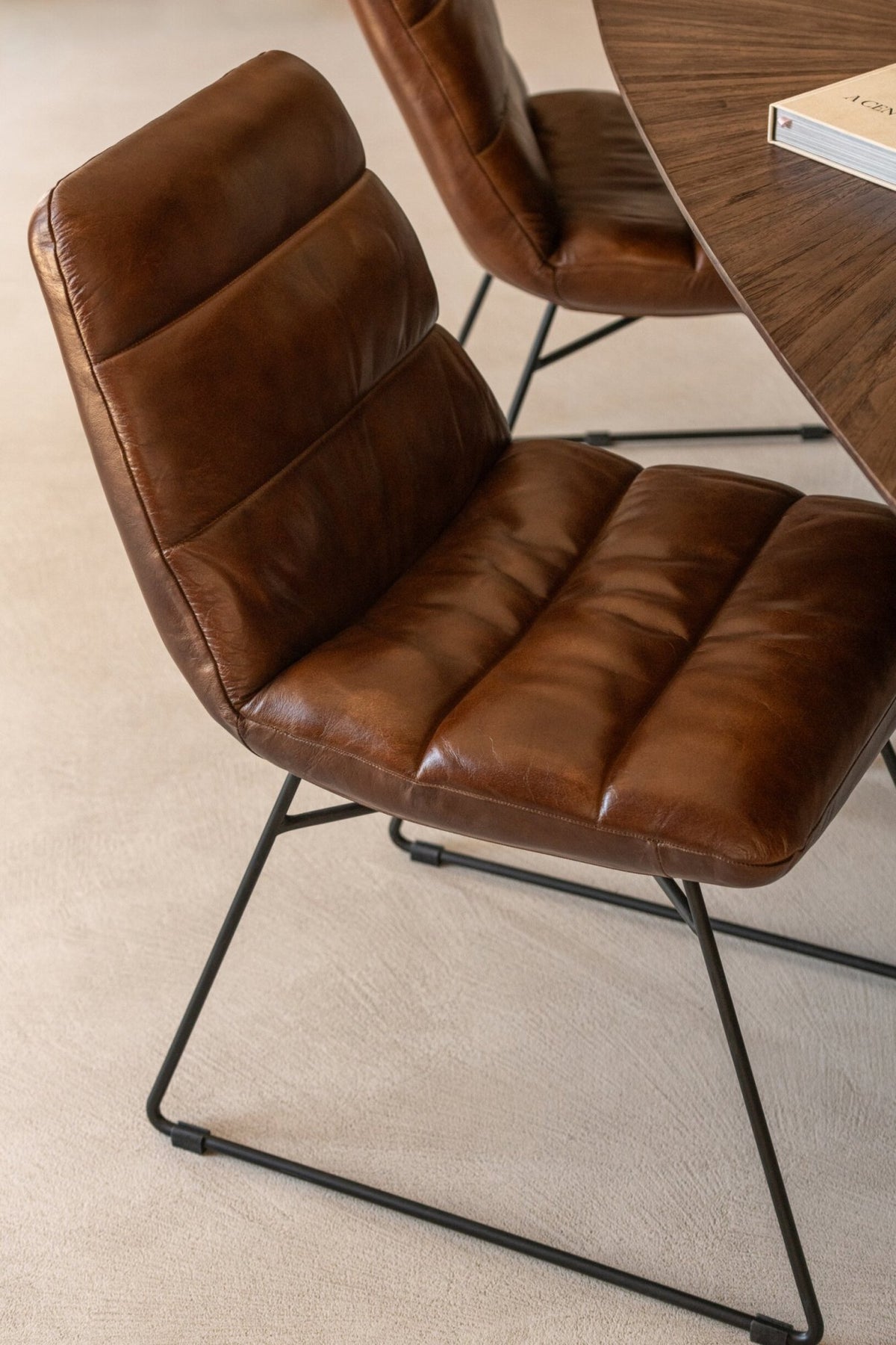 Dining Chair Leather Brown