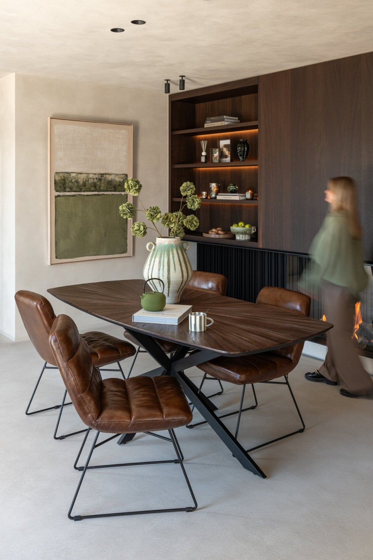 Dining Chair Leather Brown