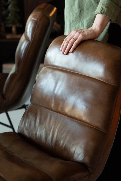 Dining Chair Leather Brown