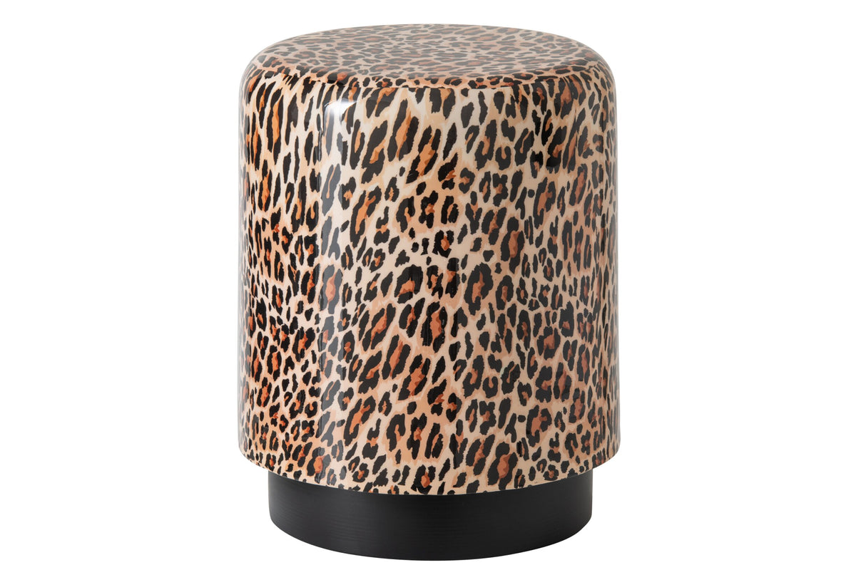 Stool Leo Round Metal Caramel/Black