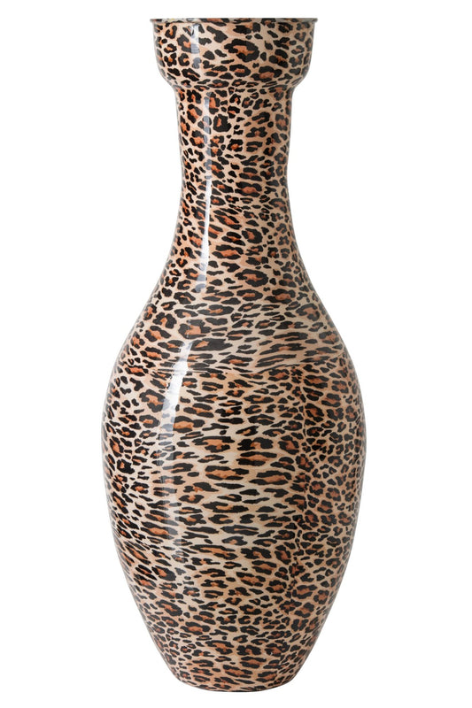 Floor Vase Leo Metal Caramel/Black
