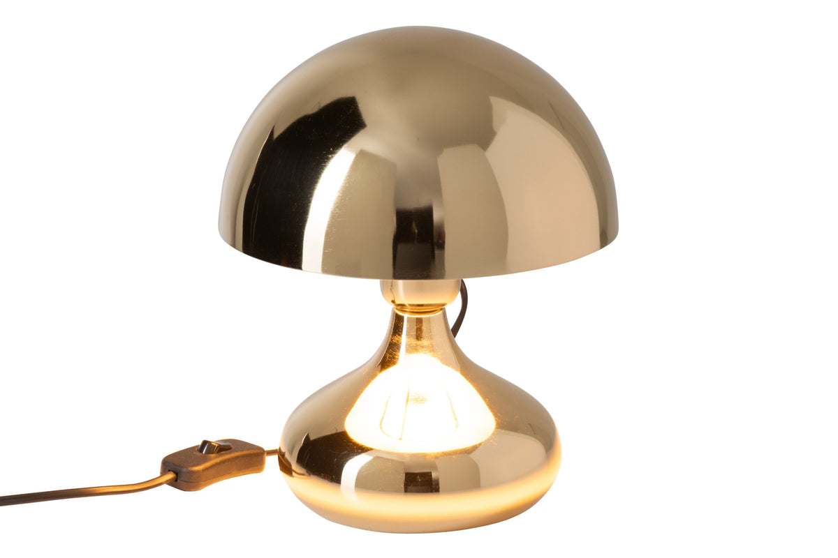 Table lamp glossy round metal gold