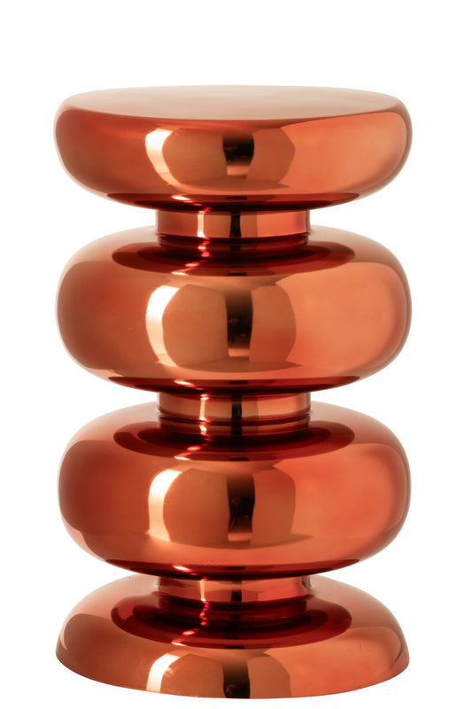 Stool Shiny Round Metal Neon Orange