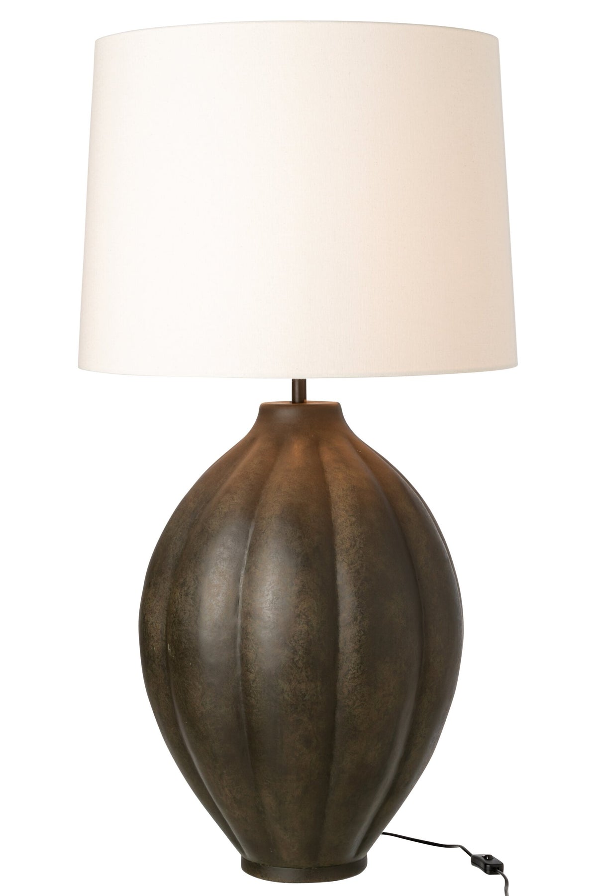 Table lamp ribbed aluminum brown