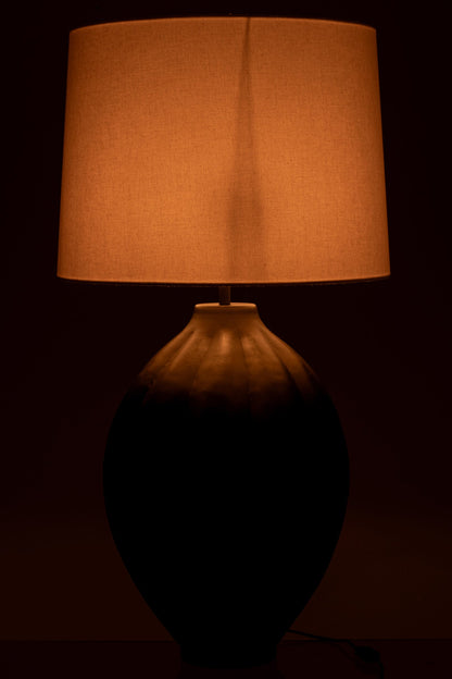 Table lamp ribbed aluminum brown