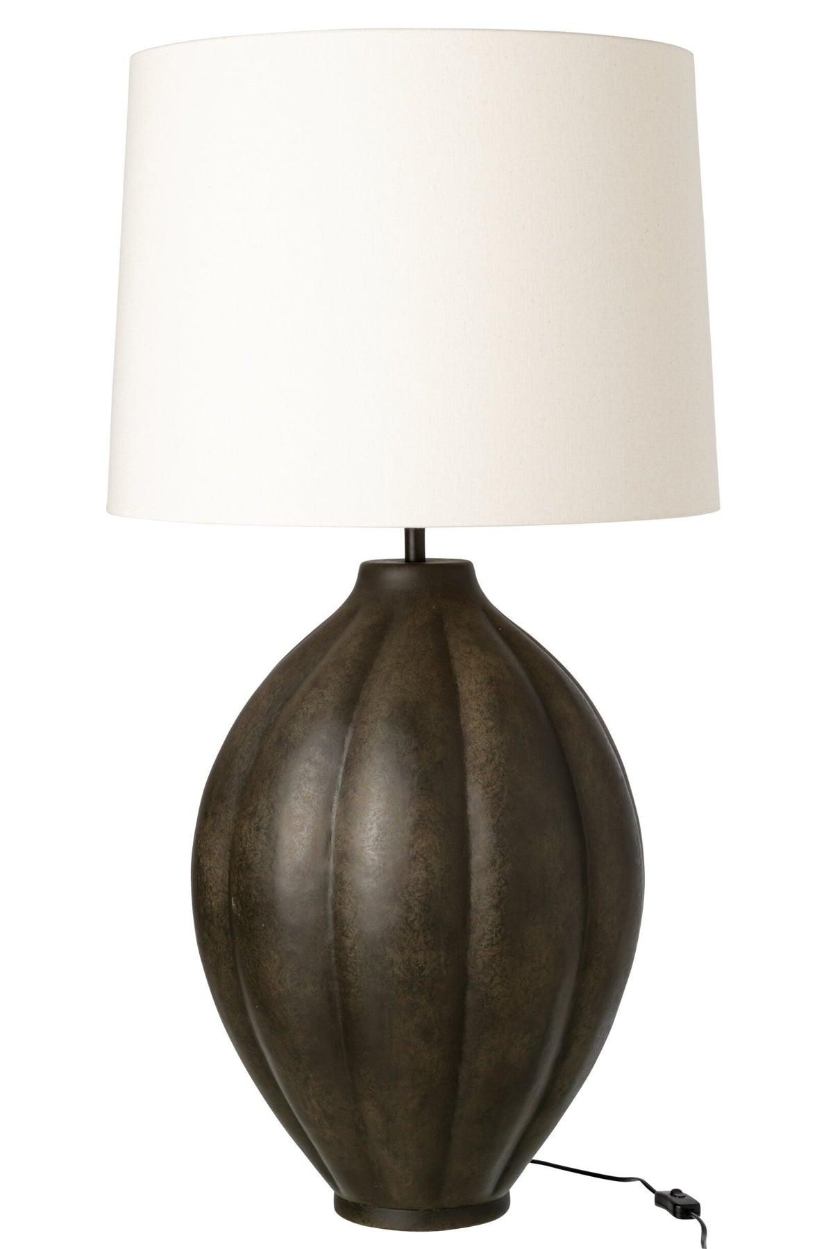 Table lamp ribbed aluminum brown
