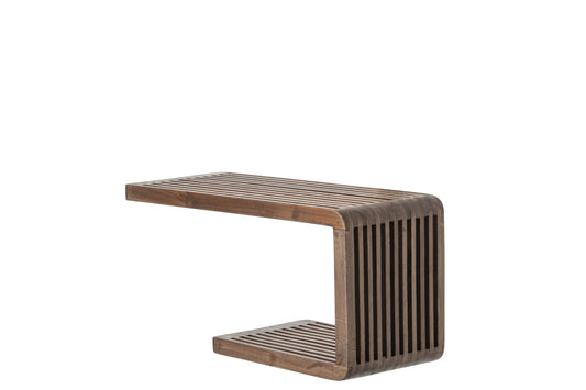Wandplank gelat gerecycleerd hout donkerbruin klein