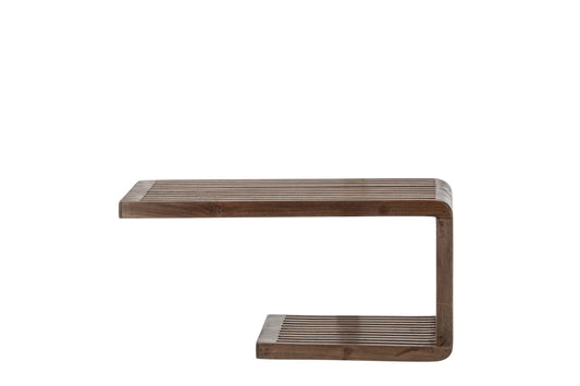 Wandplank gelat gerecycleerd hout donkerbruin klein
