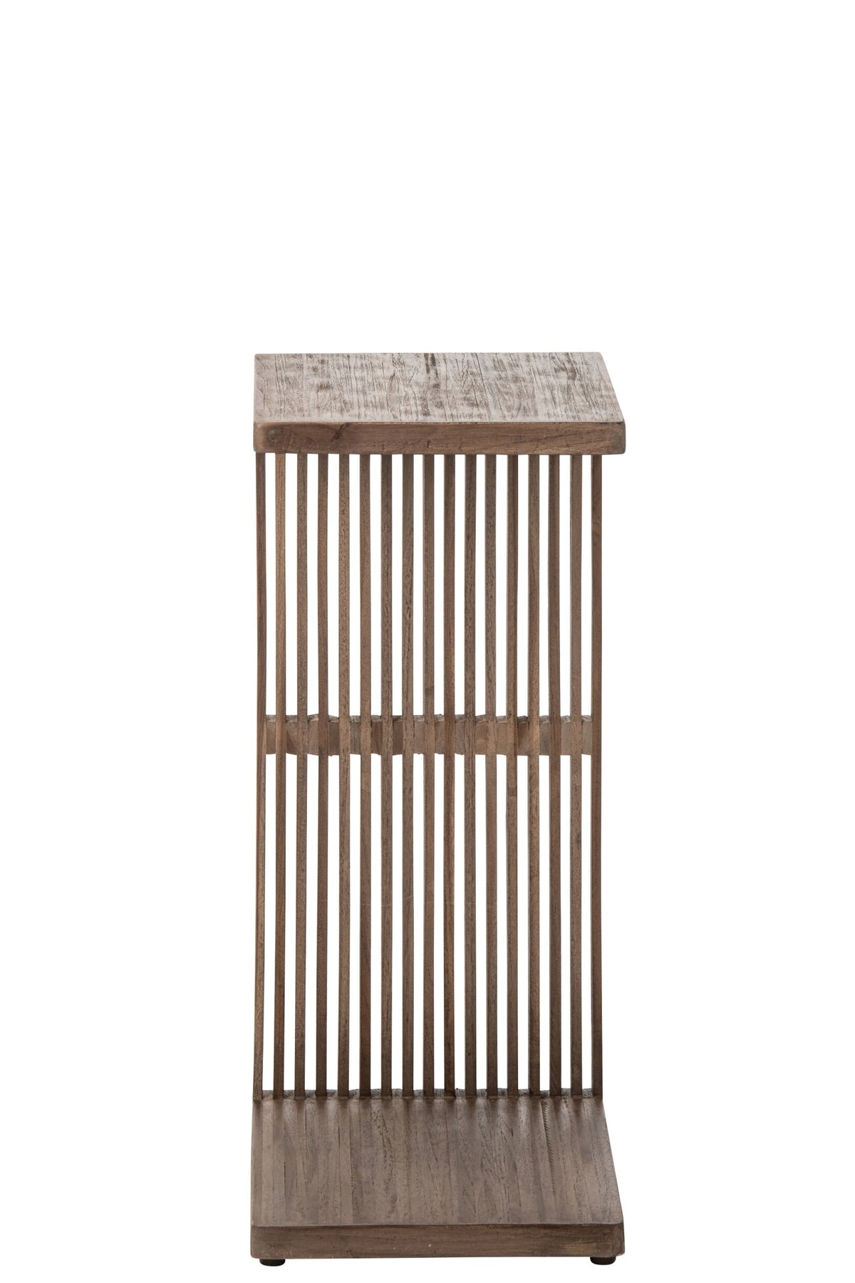 Side Table Slated Recycled Wood Dark Brown