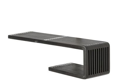 Wall shelf solid recycled wood black large