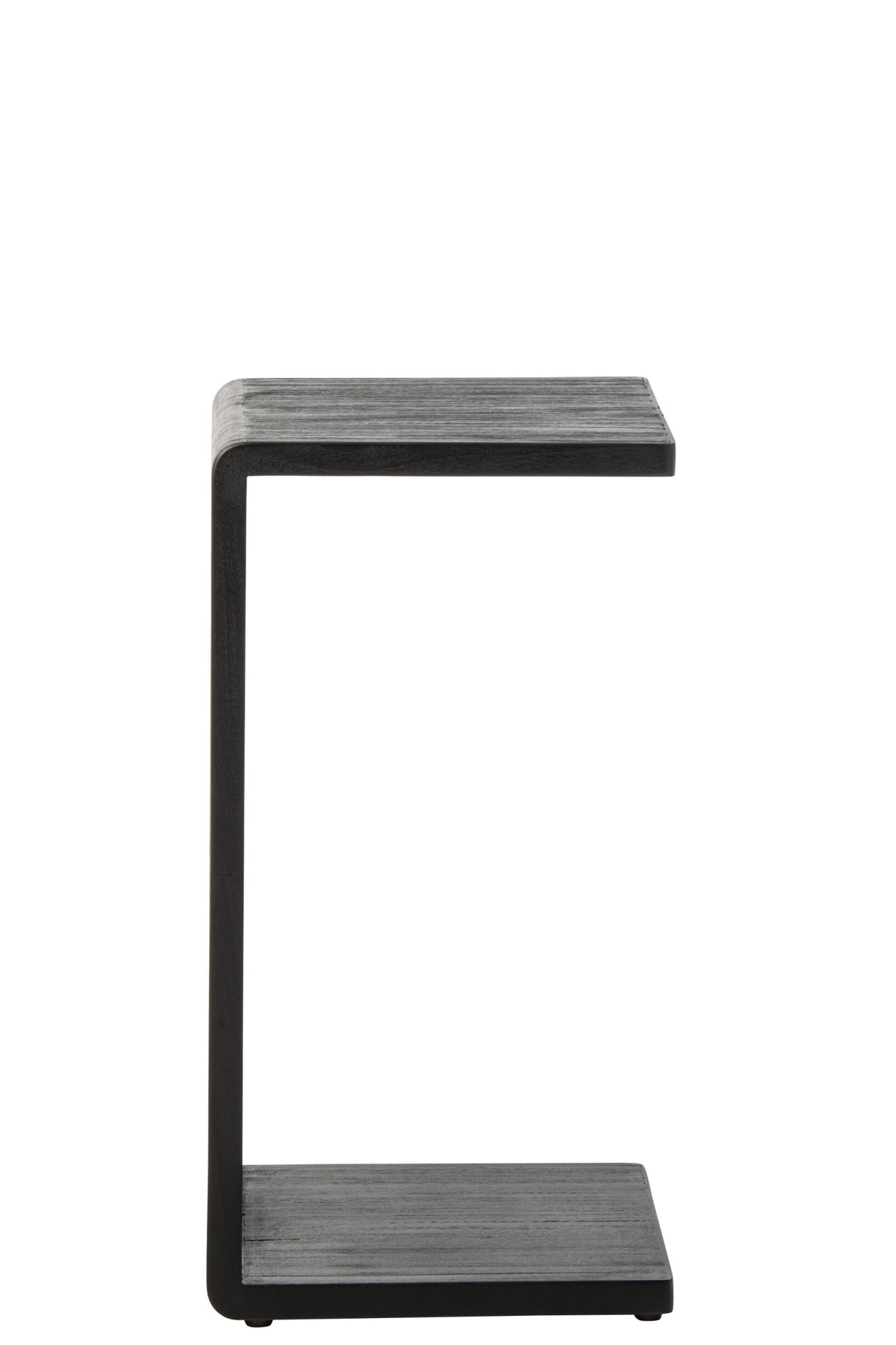 Side Table Slated Recycled Wood Black