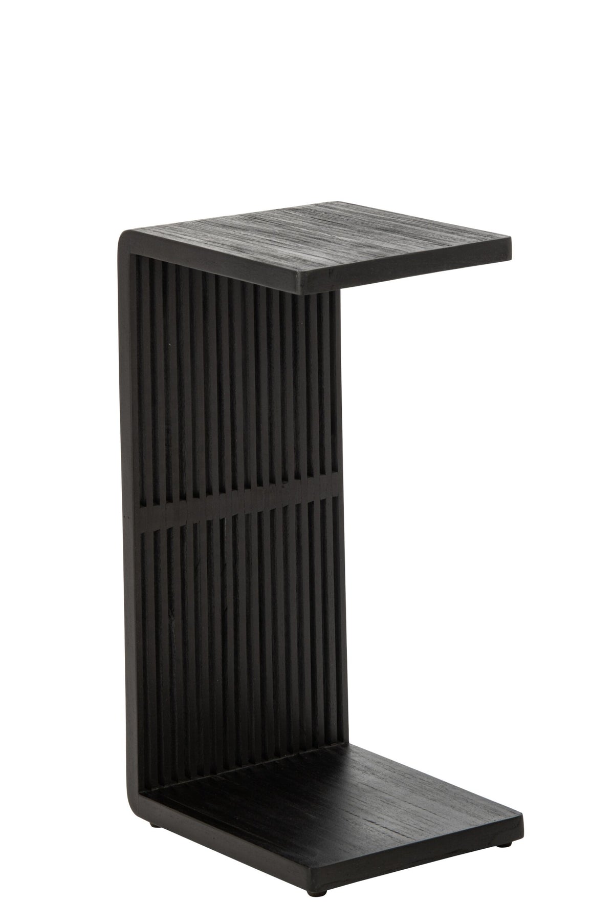 Side Table Slated Recycled Wood Black