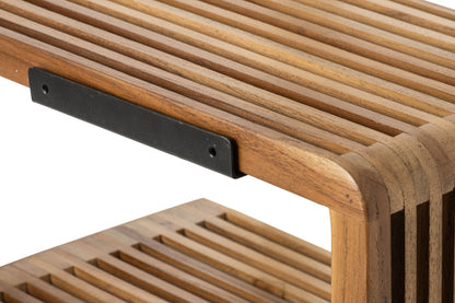Wall shelf solid recycled wood natural large