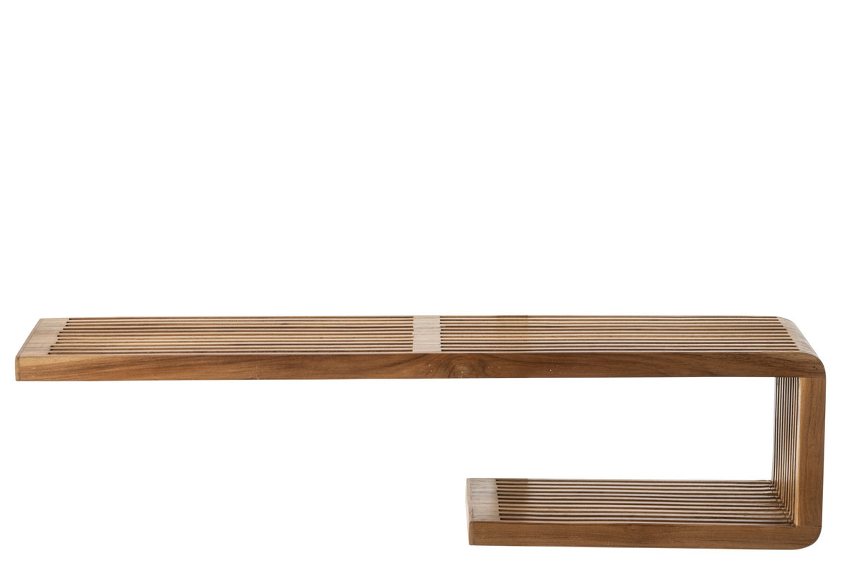 Wall shelf solid recycled wood natural large