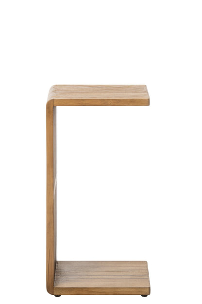 Side Table Slated Recycled Wood Natural
