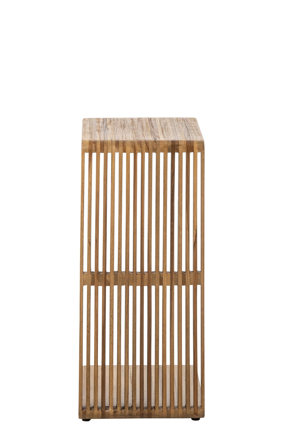 Side Table Slated Recycled Wood Natural