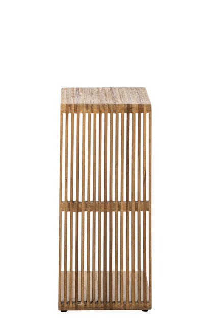 Side Table Slated Recycled Wood Natural