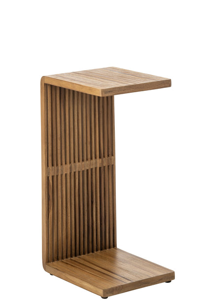 Side Table Slated Recycled Wood Natural