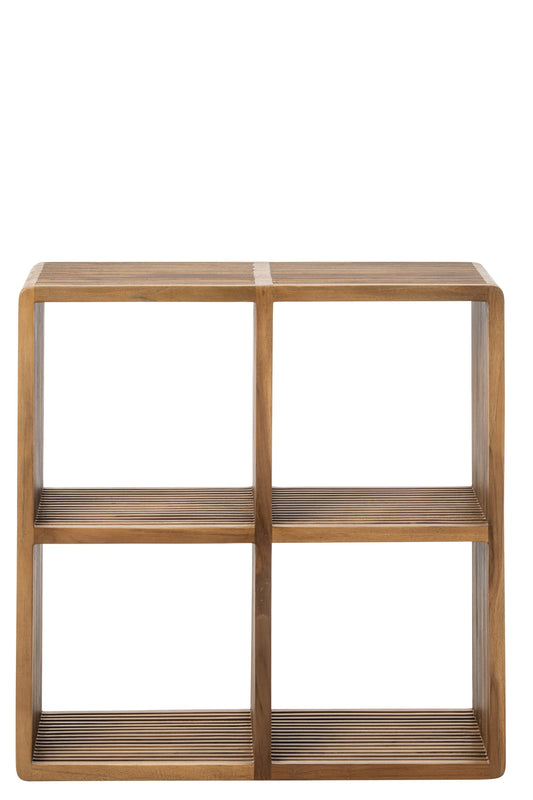 Bookcase Slated Recycled Wood Natural