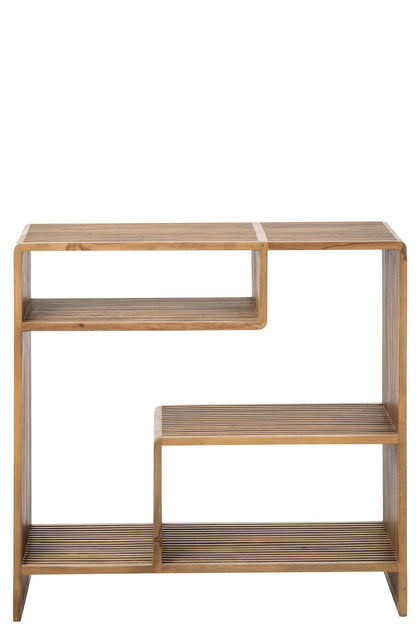 Bookcase Slated Recycled Wood Natural