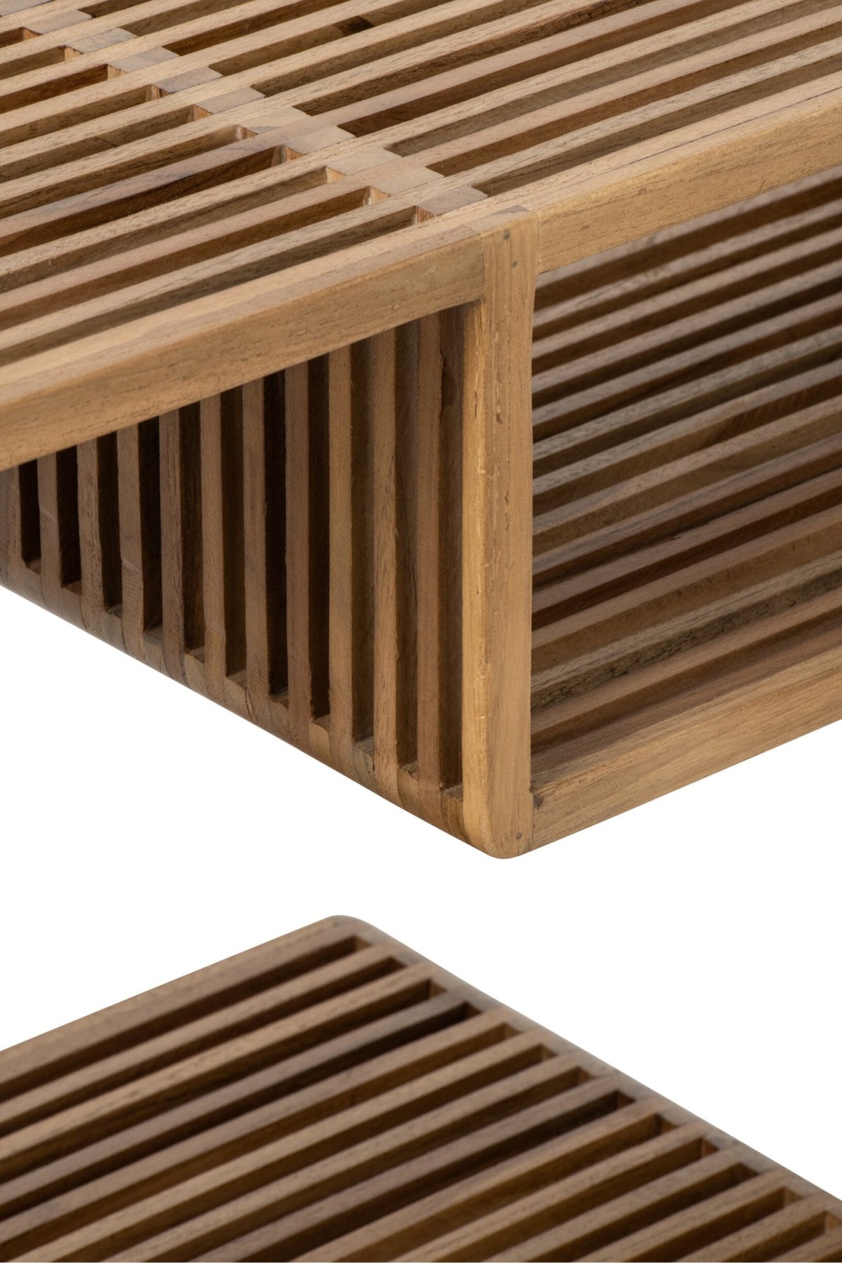 Bookcase Slated Recycled Wood Natural