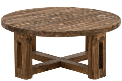 Coffee Table Round Recycled Wood Brown