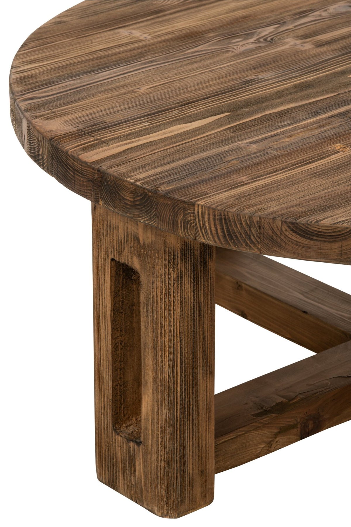 Coffee Table Round Recycled Wood Brown