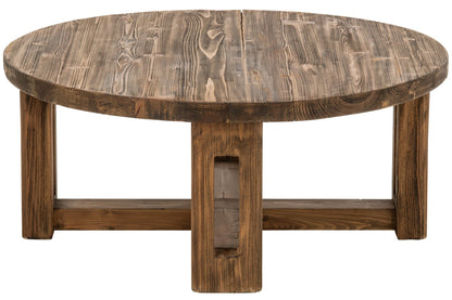 Coffee Table Round Recycled Wood Brown