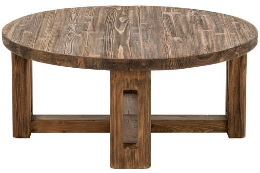 Coffee Table Round Recycled Wood Brown
