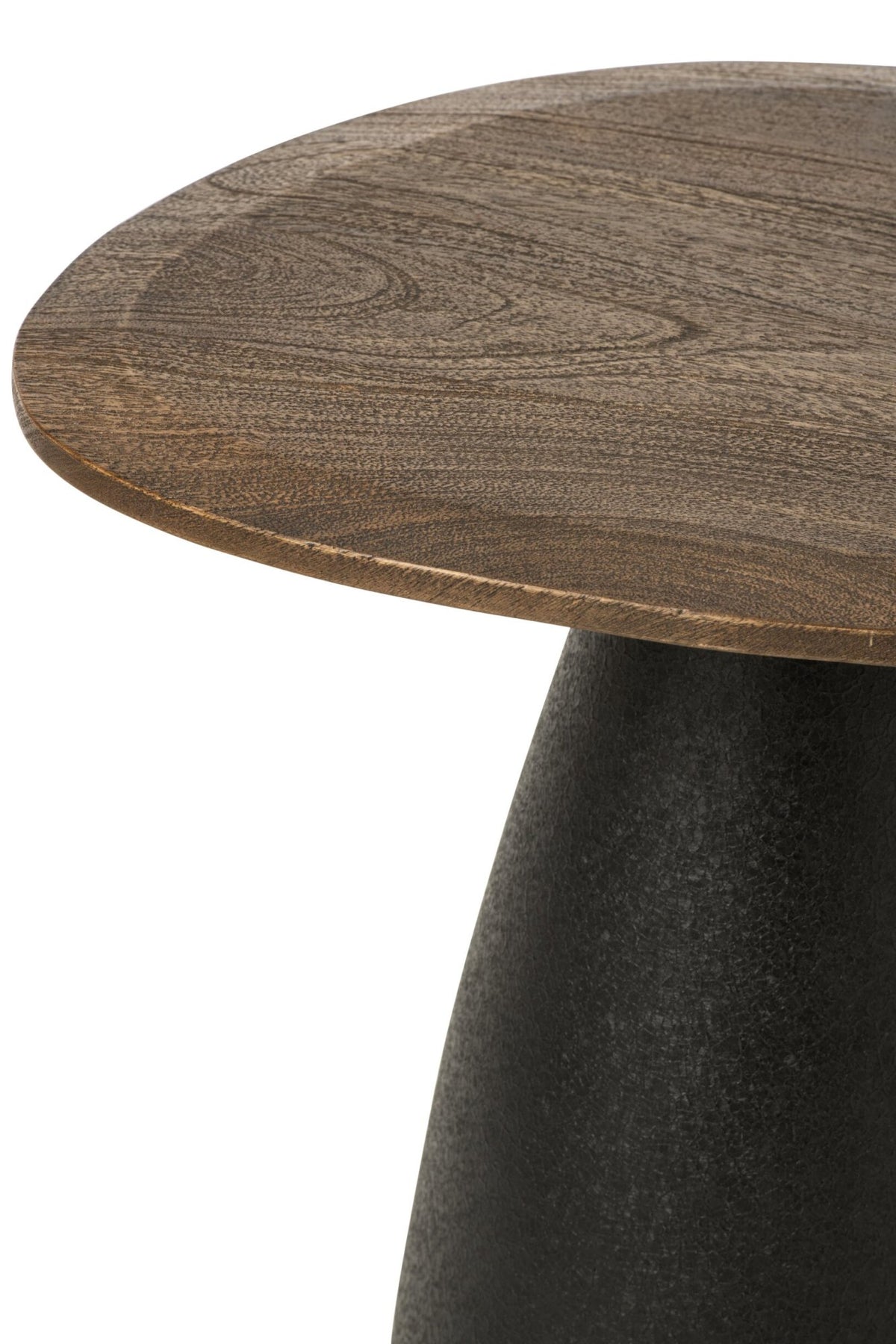 Set Of 2 Side Table Mango Wood Dark Brown/Black