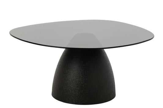 Side Table Glass Black