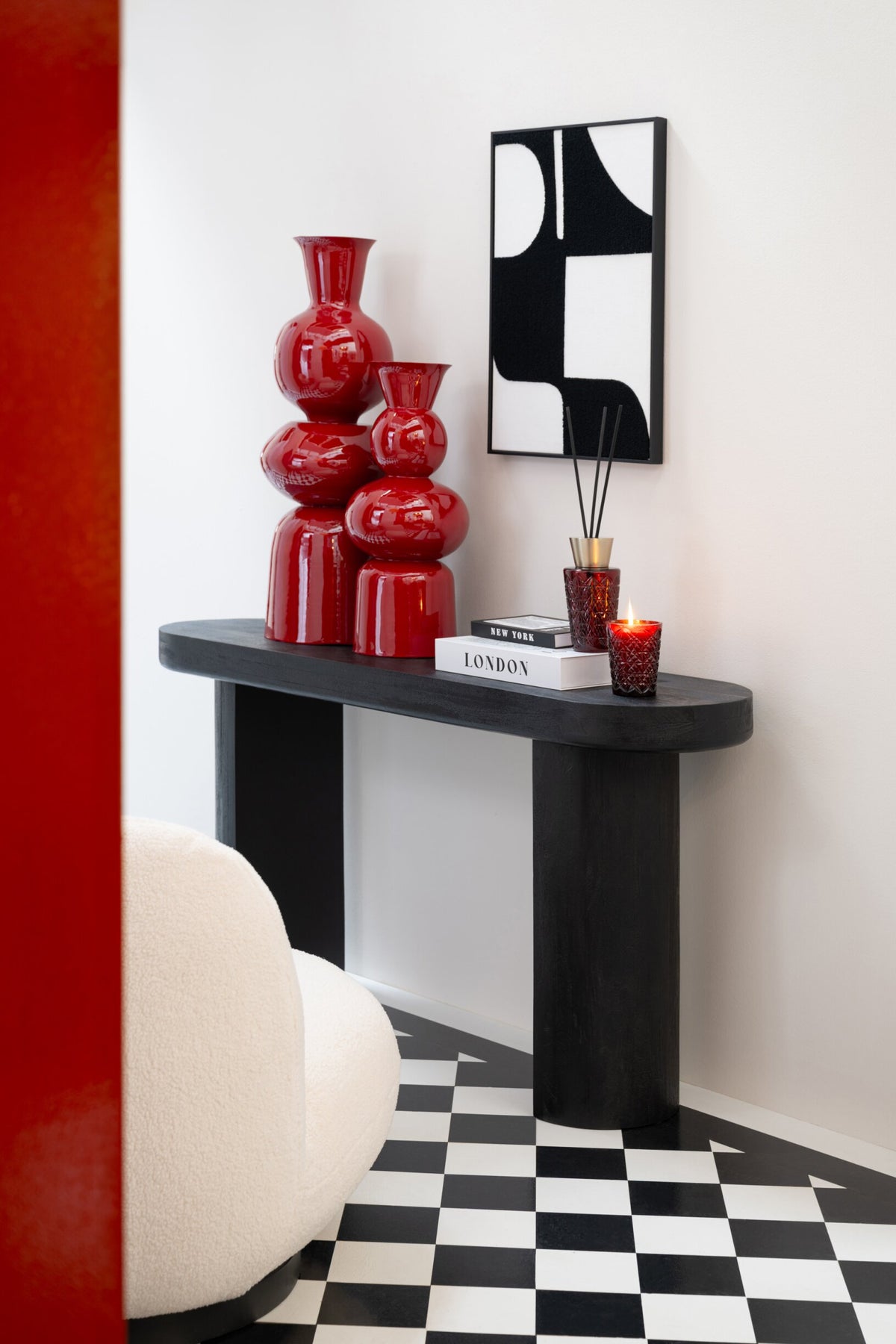 Console Mango Wood Black/Natural