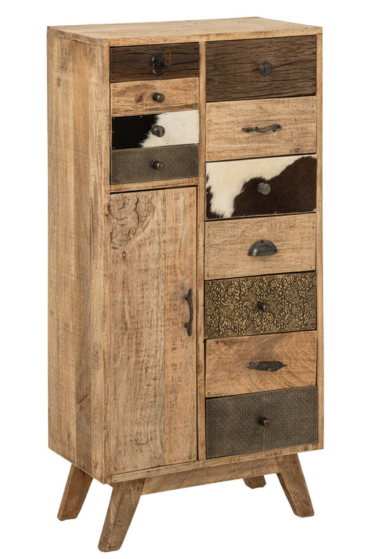Chest Of Drawers Relief Mango Wood Multi/Natural