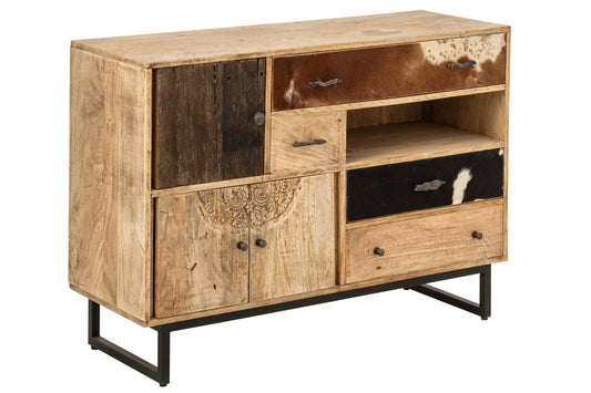 Cabinet Relief Mango Wood Multi/Natural