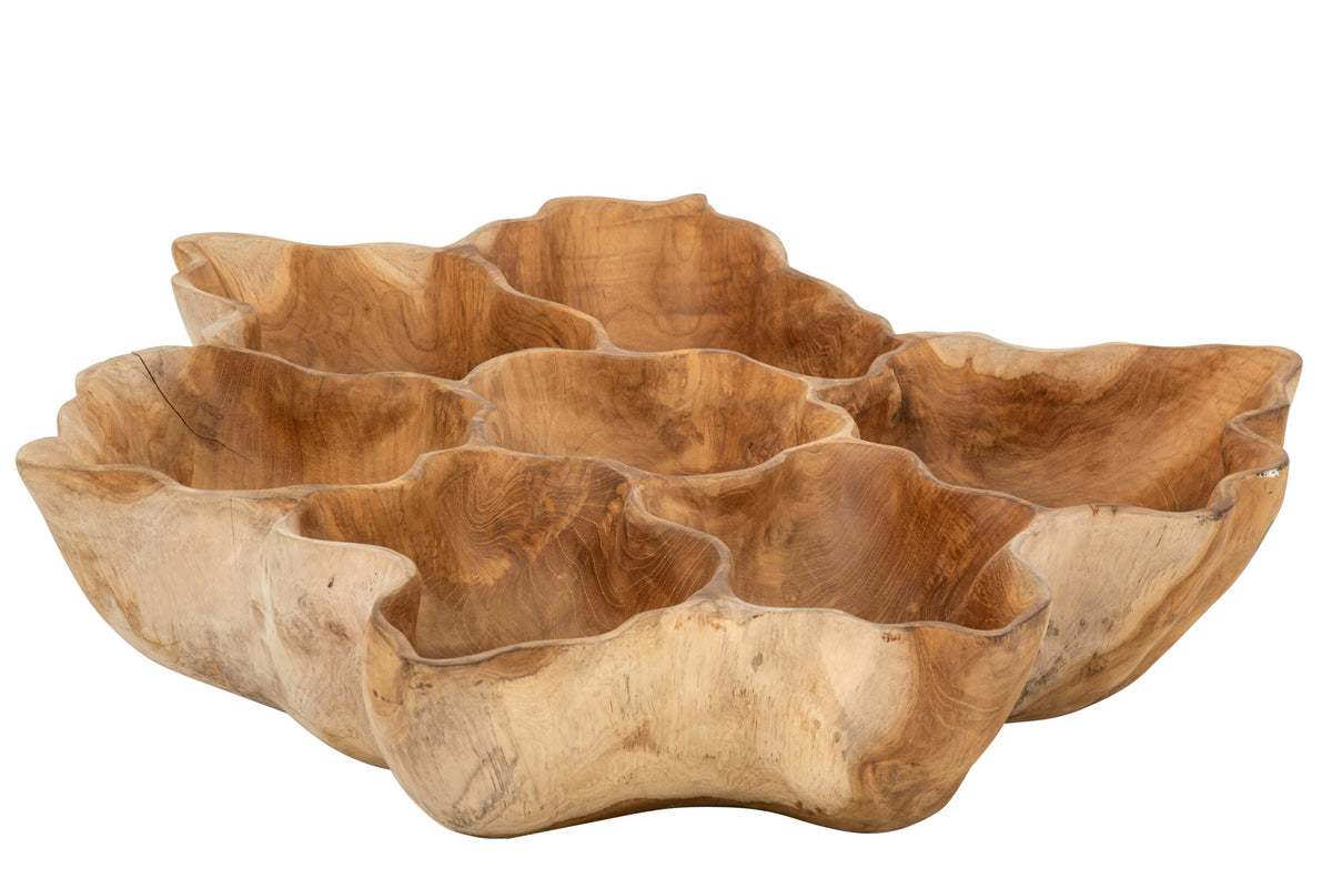 Decorative Tray Ella Irregular Teak Wood Natural