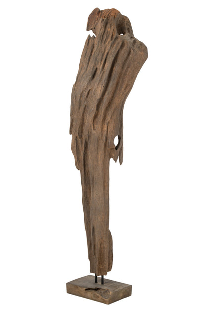 Abstract Decoration Mira Teak Wood Dark Brown