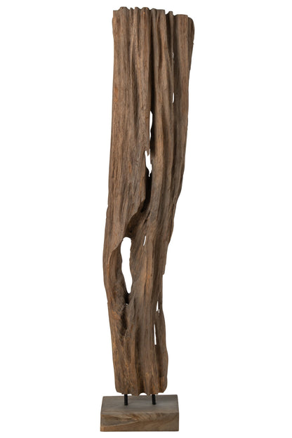 Abstract Decoration Mira Teak Wood Dark Brown
