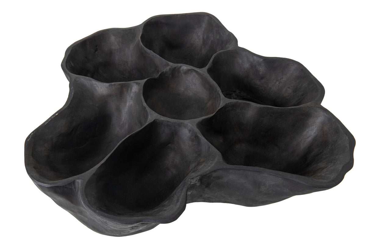Decorative Tray Ella Irregular Teak Wood Dark Brown