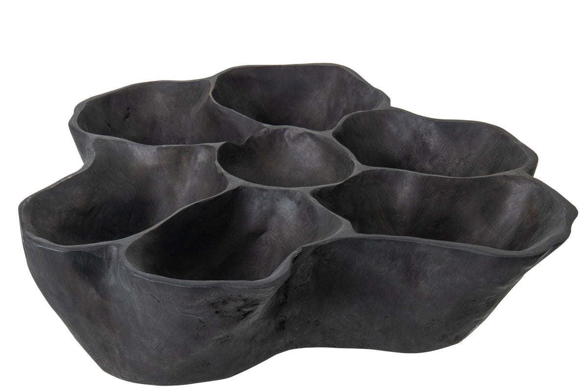 Decorative Tray Ella Irregular Teak Wood Dark Brown