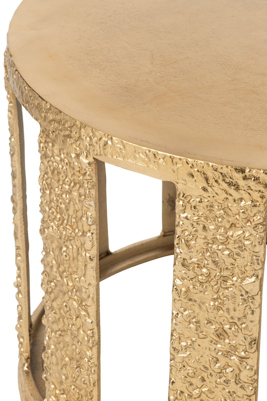 Coffee Table Striped Aluminium Gold